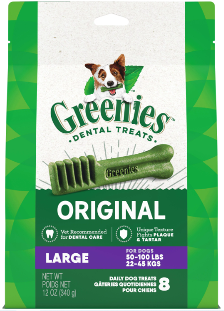 GREENIES Original Flavor LARGE Size Dental Chew Treats for Dogs, 12 oz ...